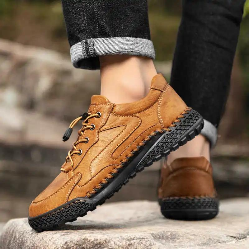 Outdoor Non-slip Sneakers Man Beige Sneakers Shoes Men's Hiking Tennis Sport Sapatenis Top Comfort Top Luxury Promo