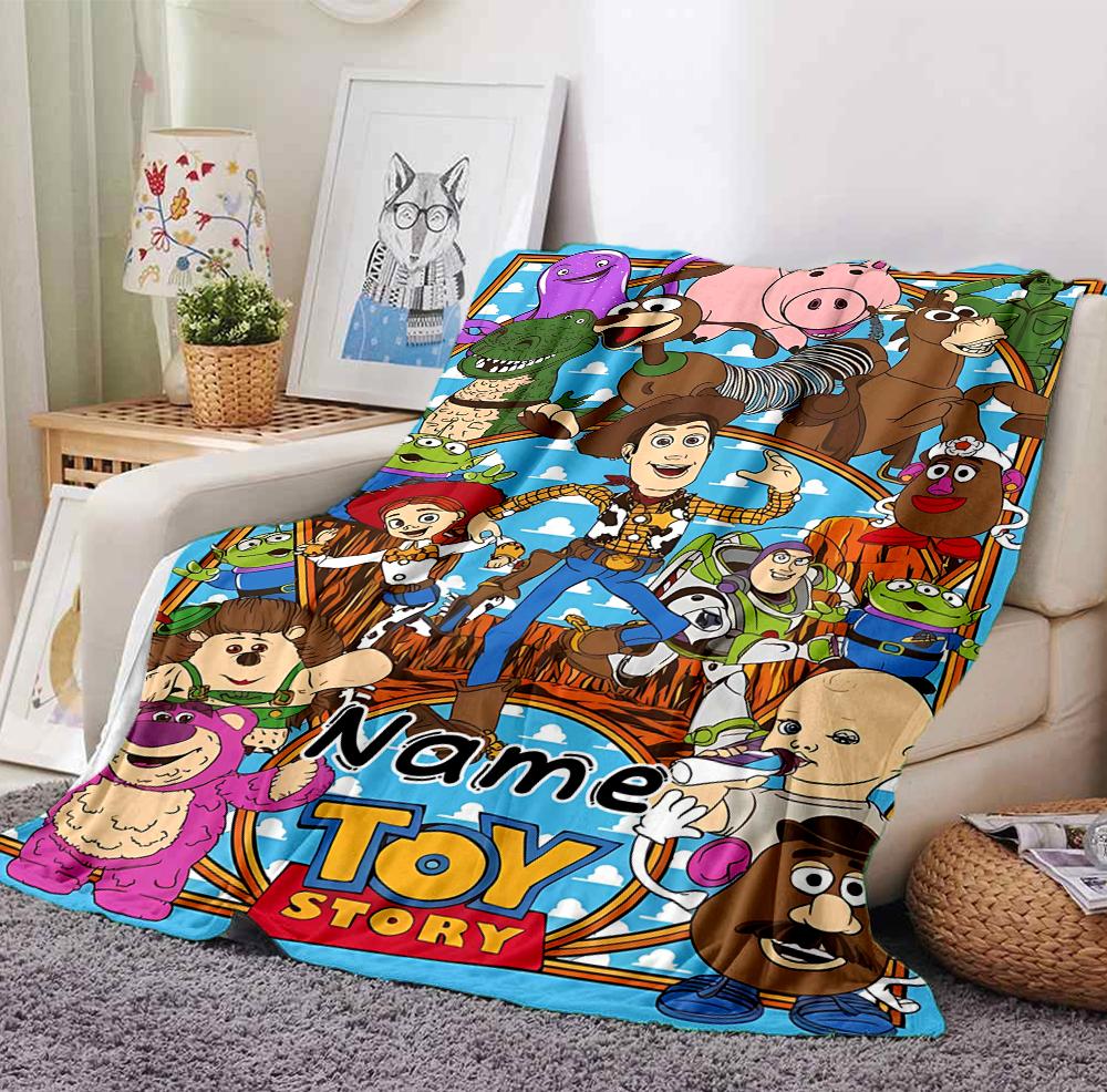 Custom Name Toy Story Flannel Blanket Throw Blanket Soft Warm Sofa Bed home Decor Unique Gift