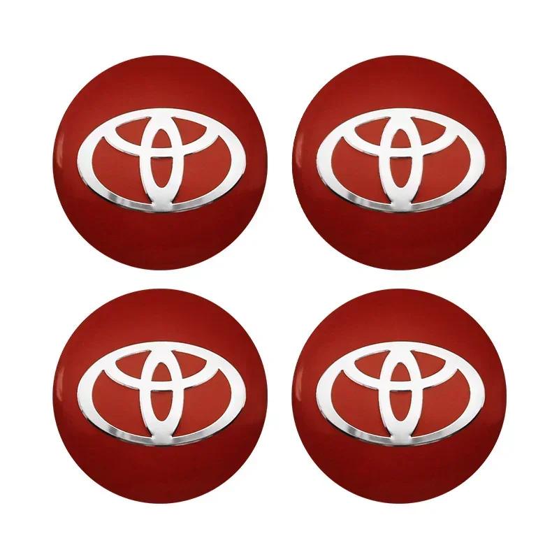 4pcs 56mm Car Styling Wheel Center Hub Caps Stickers Badge Emblem Decoration Decal For Toyota Corolla Auris Yaris CHR Rav4 Hilux