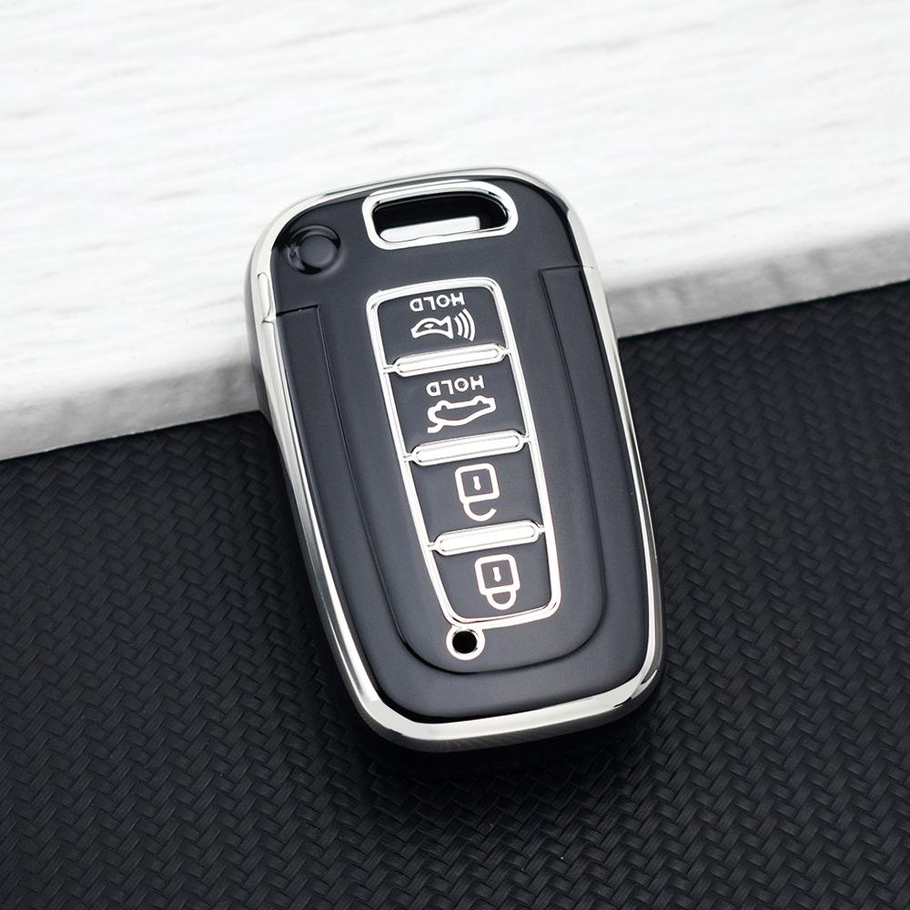 4 Button Tpu Key Case Cover For Hyundai Tucson Azera Ix35 Sonata For Kia Sportage R Borreed Sorento K5 K7 Key Holder Key Chains