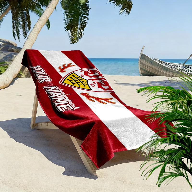VfB Stuttgart Print Beach Towel, Large Soft Quick Dry Towel for Beach Camping Swimming
