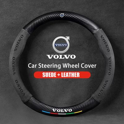 Car Steering Wheel Cover For XC40 XC60 XC70 XC90 C30 C40 S60 S80 S90 V40 V60 V90 ES90 Suede 38cm Anti-Slip Car Accessories