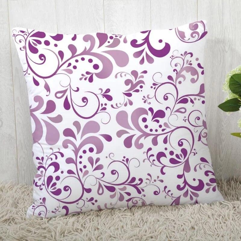 Pillowcase Flower Pattern Square  Christmas Zipper