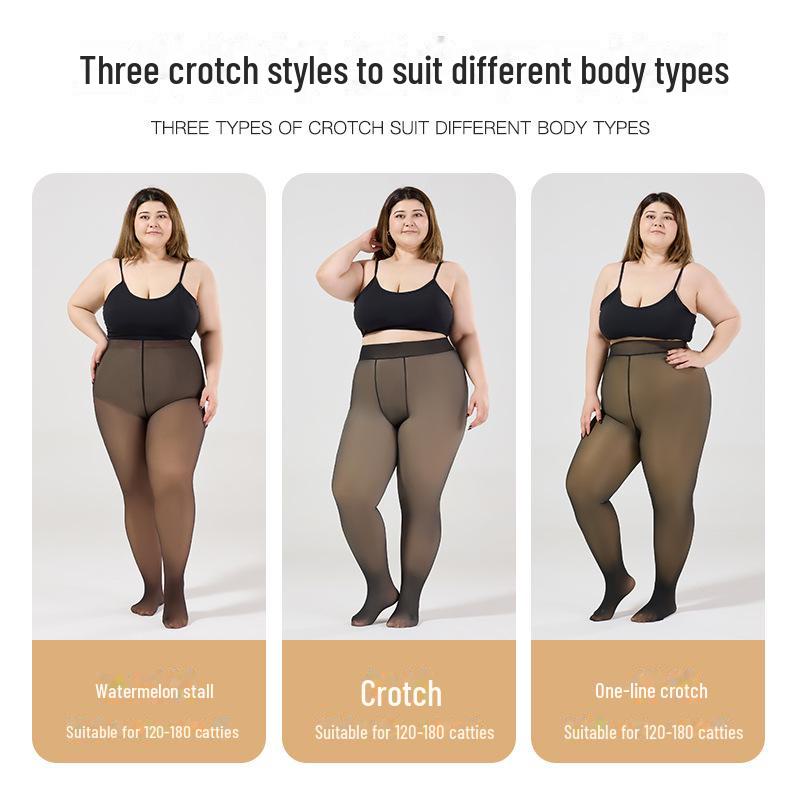 European and American Large Size Black Sheer Silk Leggings - Spring/Autumn Collection, 80g