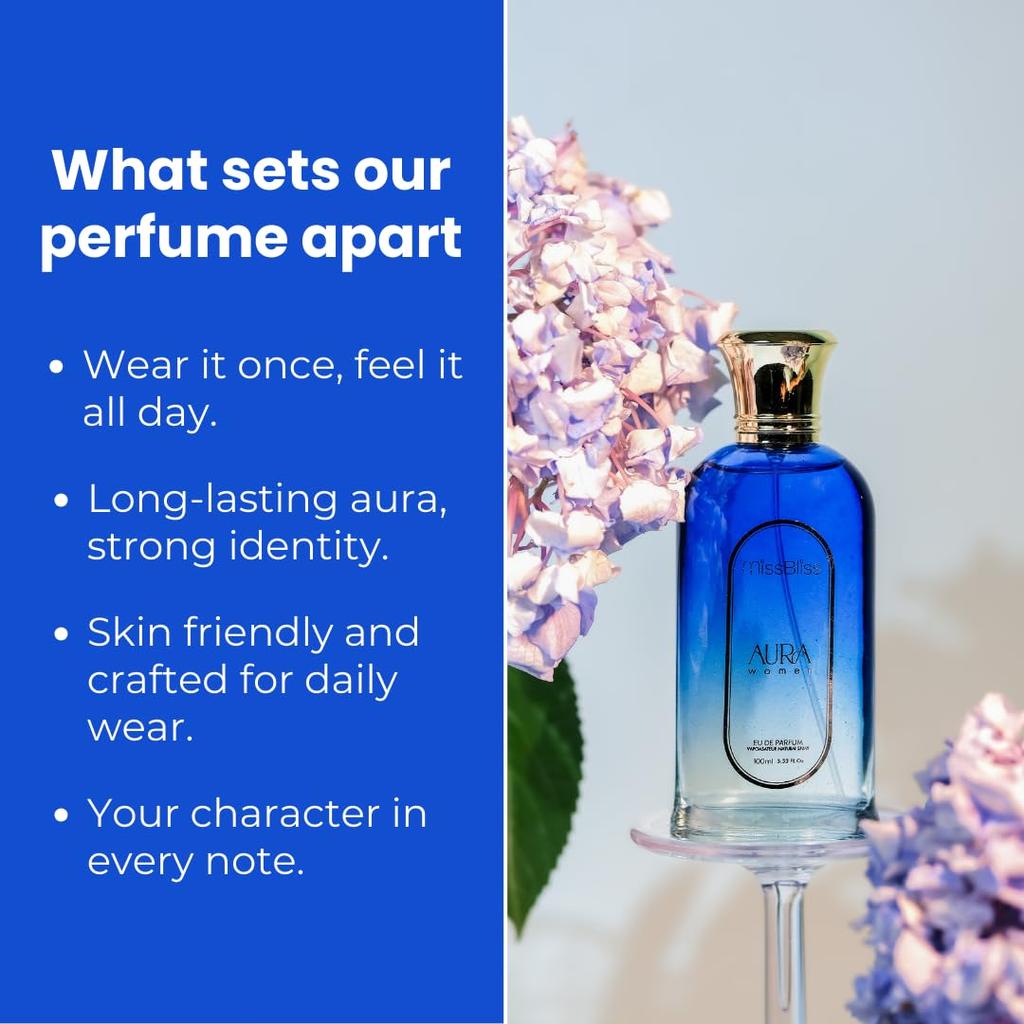 Miss Bliss Aura Eau De Perfume 100ml, Long Lasting Luxury Perfume for Women