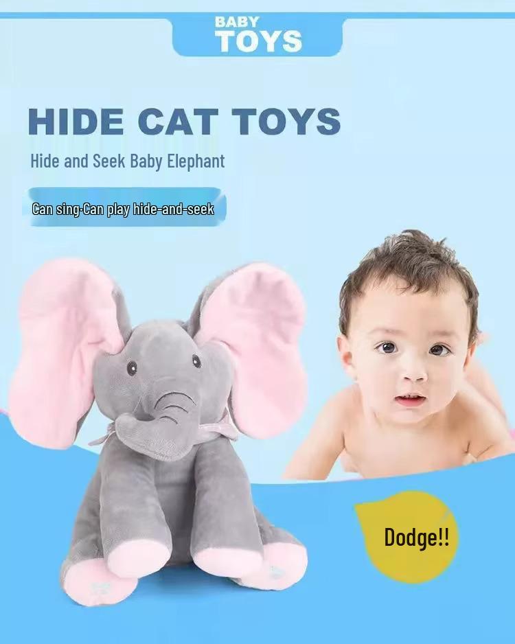Peek-a-boo Singing Elephant Plush Toy - Baby Comfort Toy
