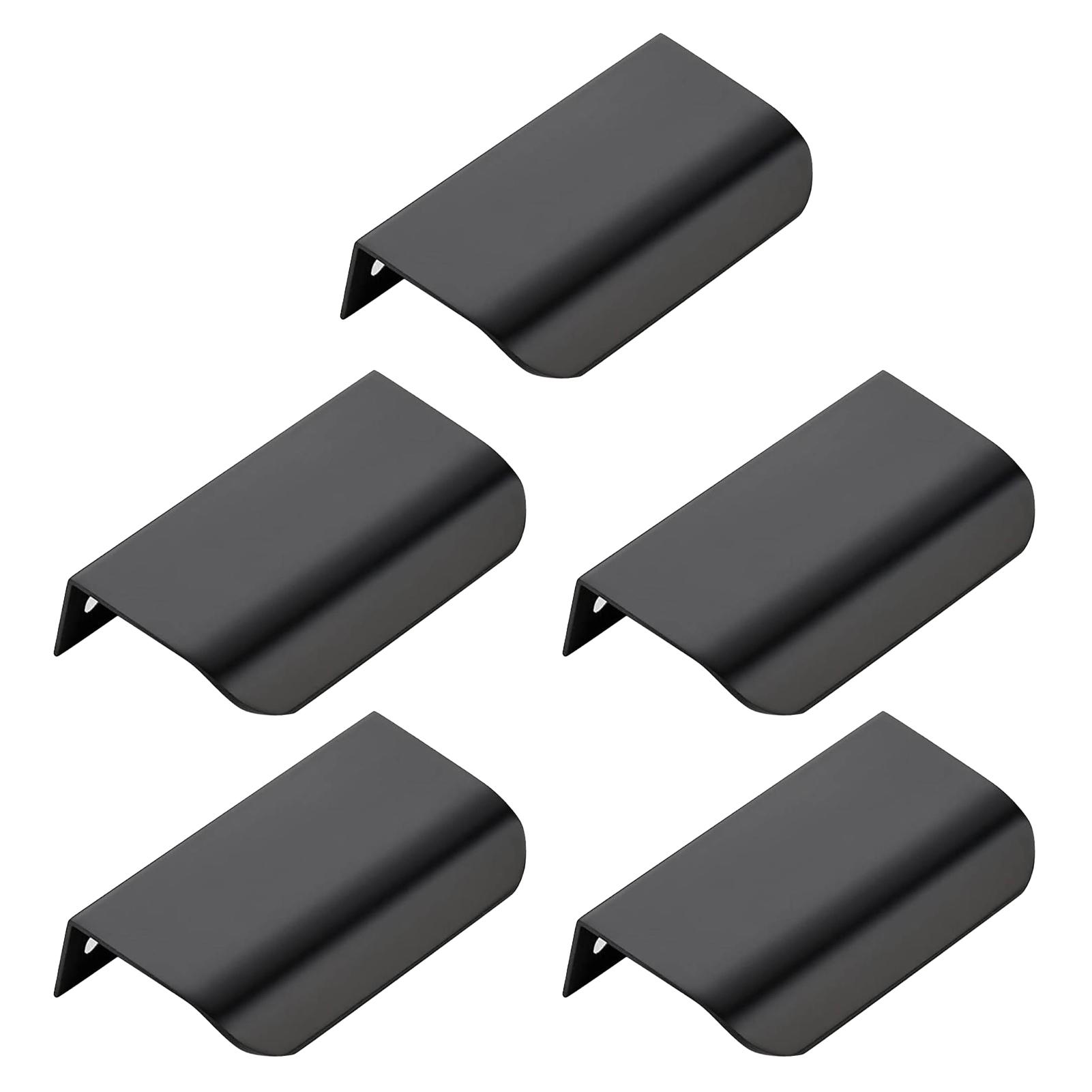 

5pcs Cabinet Drawer Knobs set Edge Banding Invisible Handles With Screws For Wardrobe Doors Kitchen Furniture чёрный