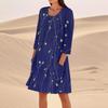 Women's 3/4 Sleeved Printed Fashion Loose Casual Dress