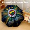 8 Rib Auto Folding Umbrella Fenerbahçe FC Print Custom Name Text Portable Rain Gear