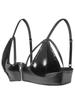 S-3Xl Spaghetti Strap Wet Look Pvc Bustier Crop Tops Shiny Pu Leather Croptop Camis Cropped Tight Sleeveless Shirt Sexy Tank Top