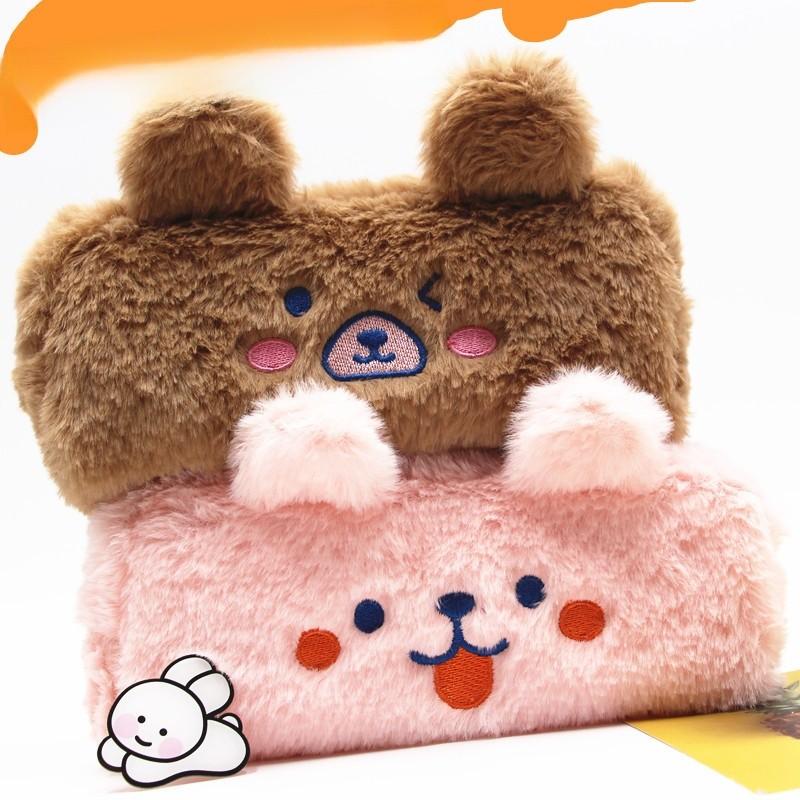 Plush Bear Adorable Pen Bag With Large Storage Space For Children Teens And