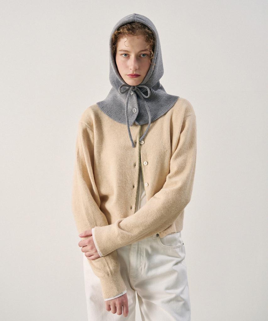 Deuloupisumeon Wool Knit Button Balaclava [Grey]