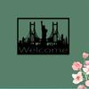 2D Flat Metal Wall Art Liberty Bridge Design Home Decor 1pc