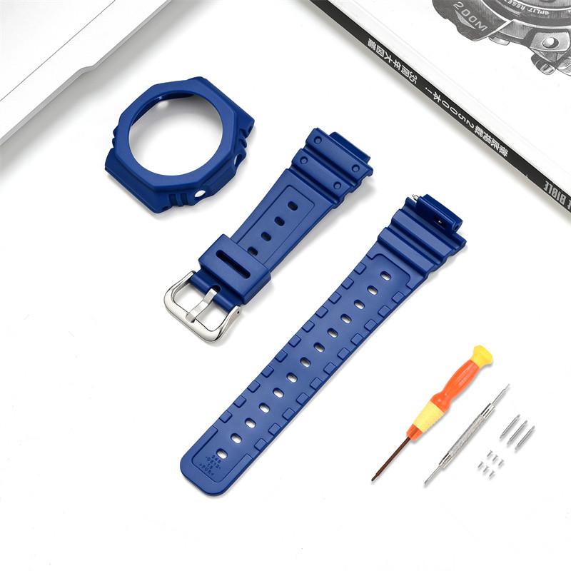 

Для Casio G-SHOCK Octagon Farm Oak GA-2100 TPU Refit прозрачный ремешок для часов корпус силиконовый ремешок для часов ga2100 мужской браслет