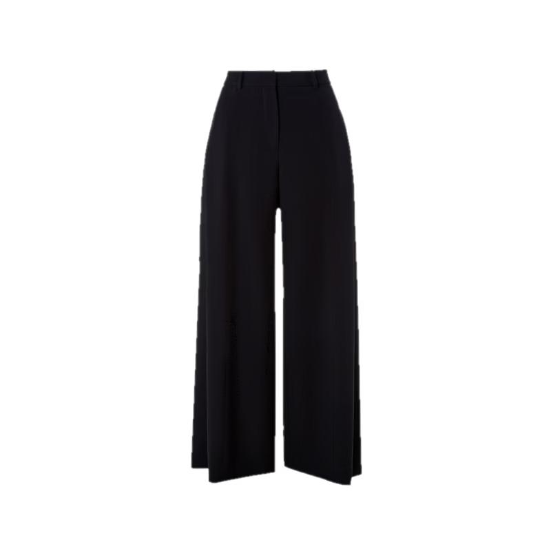 LANCY High-Waist Draped Wide-Leg Trousers L