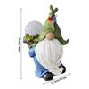 Outdoor Resins Gnomes Statue with LED Lighted Crack Ball Solar Powered Santa Figurine Ornament for Garden Patios Decors