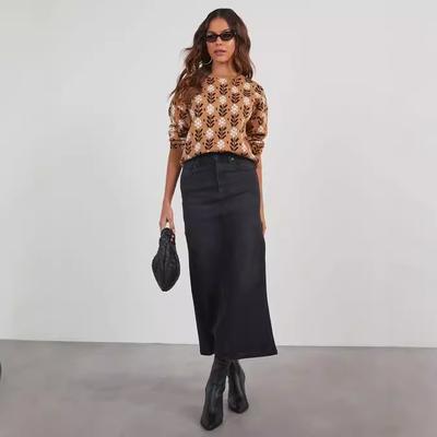 Pull-over en tricot à manches longues et col rond pour femmes, automne et hiver
