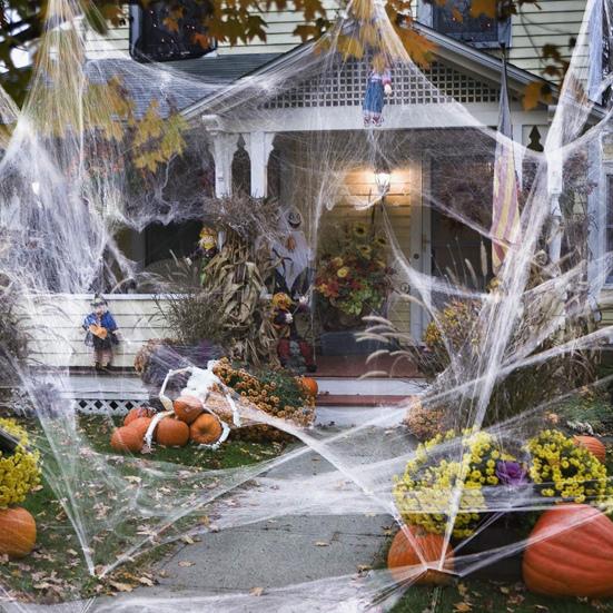 Halloween Spider Web Decoration Stretchy Spider Web with Small Fake Spiders Large Cobwebs for Indoor And Outdoor Parties Haunted Houses Decor