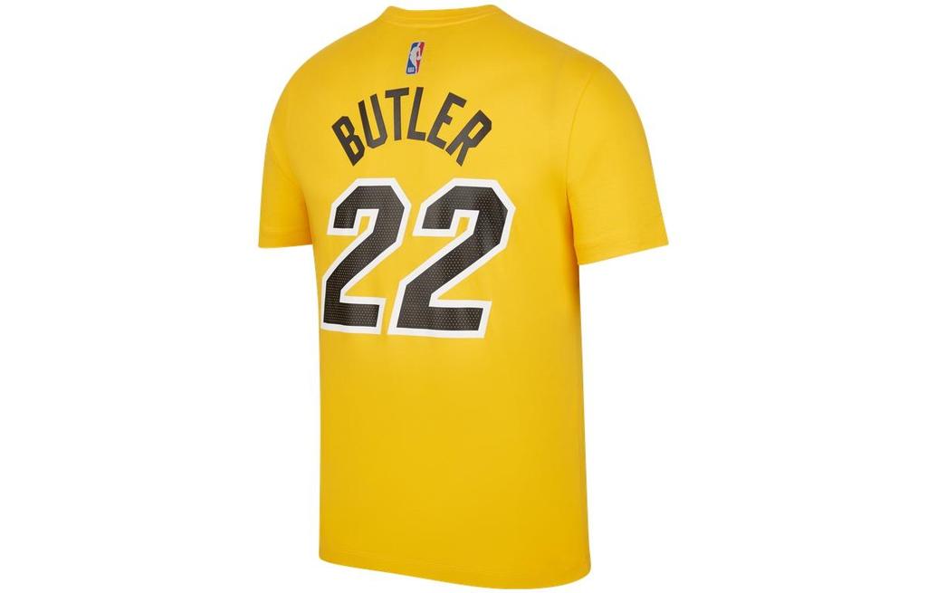 Nike T Shirts Men's University Gold/Jimmy Butler Crew Neck Moderate Straight Fit DQ1571-739
