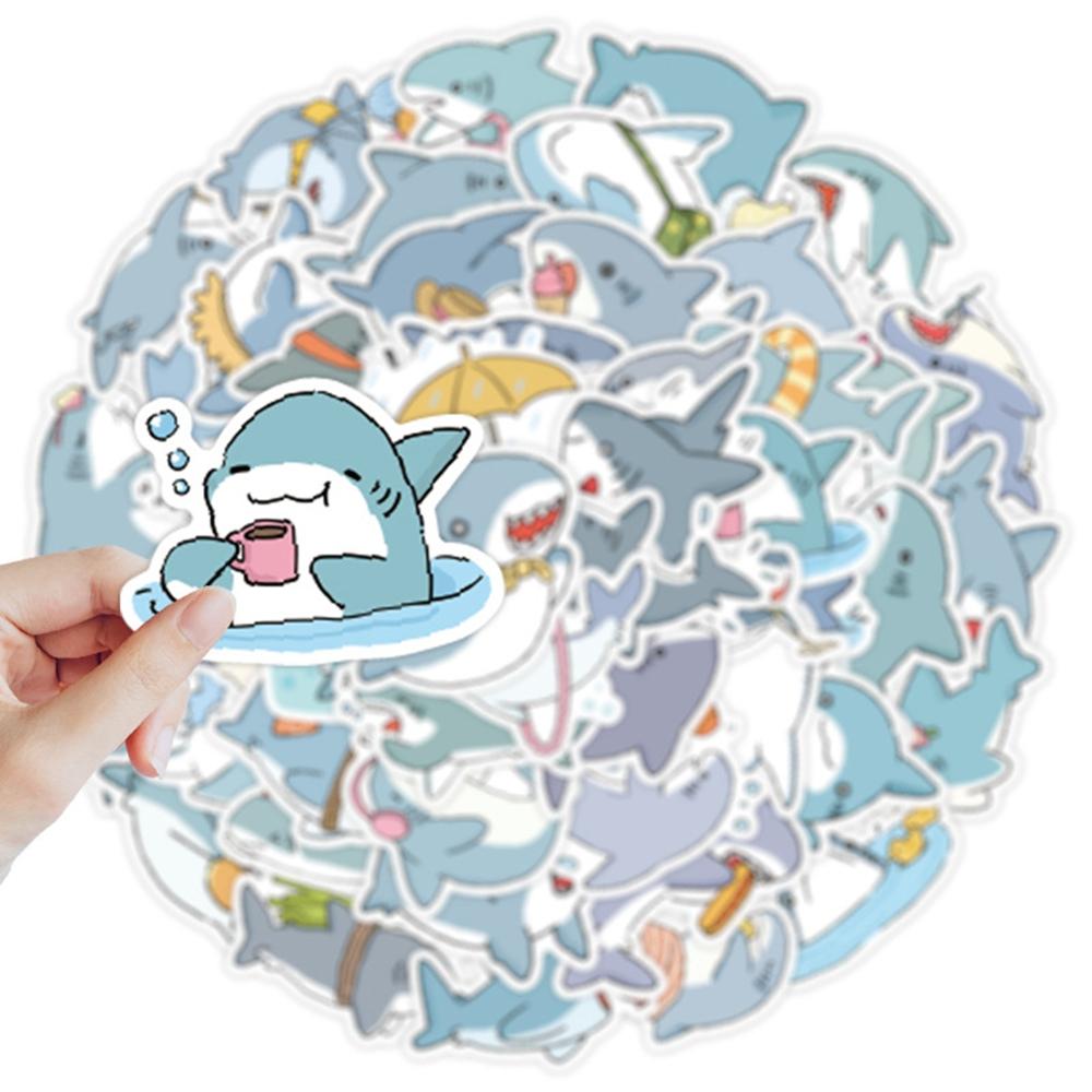 11PCS/pack Shark Meme Stickers Cute Animal Sticker for Scrapbook Luggage Laptop Guitar Car Bike Skateboard Cartoon Decals