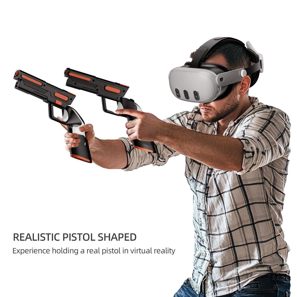 APEXINNO VR Gun Stock Cover with Meta Quest Oculus Quest Controller Accessories Realistic Grip for FPS Hard Controller Grip (Compatible 3S/3), 3/3S -
