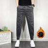 Men's Autumn Winter Thermal Comfortable Corduroy Pants Youth Elastic Waist Straight Leg Pants