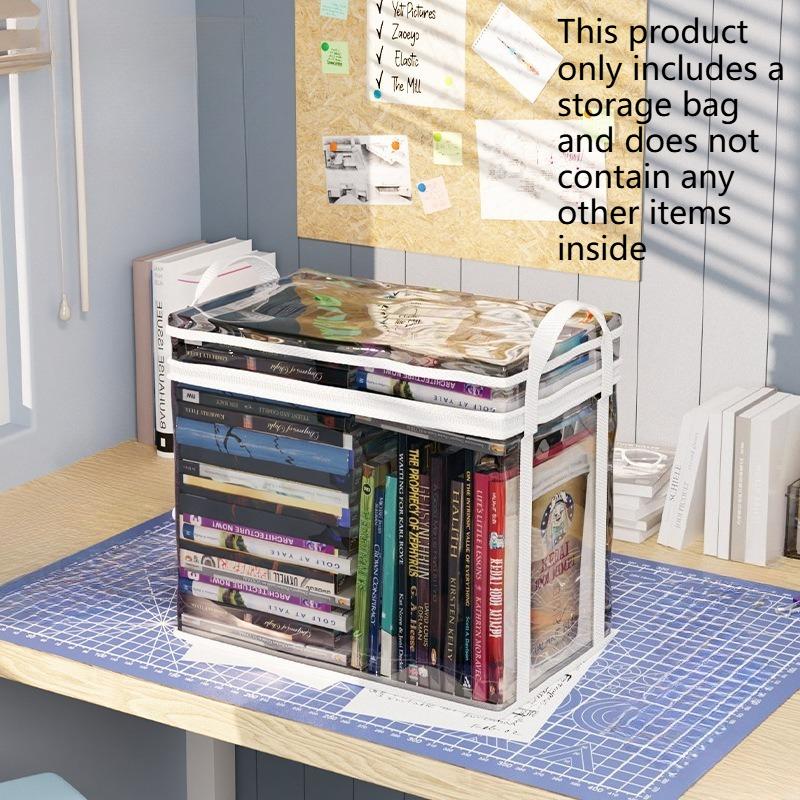 Large Capacity Student Moisture-proof Organizing Bag Book Storage Box Large Opening Transparent Waterproof Textbook Storage Bag