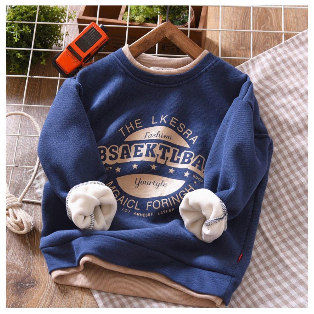 

Осенне-зимние толстовки для мальчиков из бархата, детские утепленные толстовки с капюшоном, детский утепленный спортивный костюм, повседневный топ для подростков 160cm синий