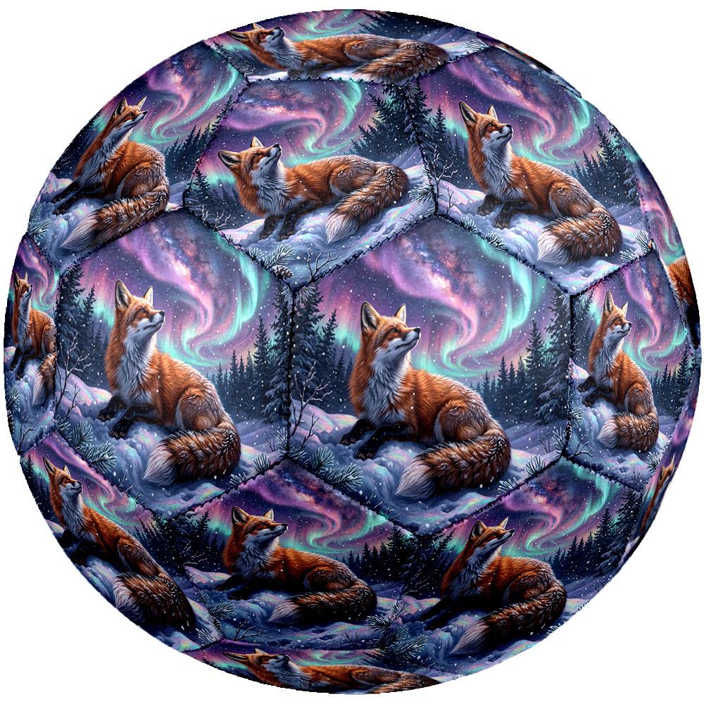 1pc Winter Fox Aurora Theme Soccer Ball Football, Size 5, Lightweight PVC, Outdoor Training Soccer Ball,Sports Gift T61463