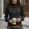 Women's Casual Long Sleeve Stand Collar Shirt for Everyday Wear