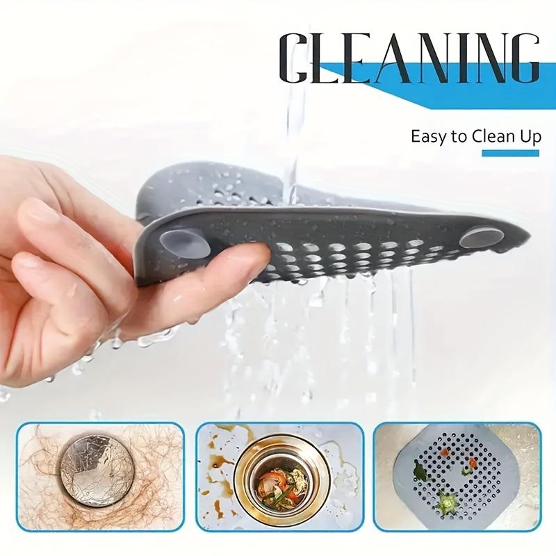 Silicone Drain Filter for Shower & Sink - Hair Catcher, Odor Eliminator, Keeps Pipes Clear - Essential Bathroom Accessory