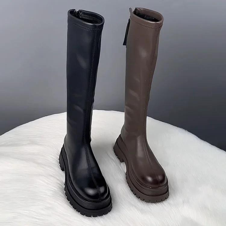 Black Boots for Women 2025 New Autumn and Winter Season Children's Korean Version Height Increasing British Style Thick Soled