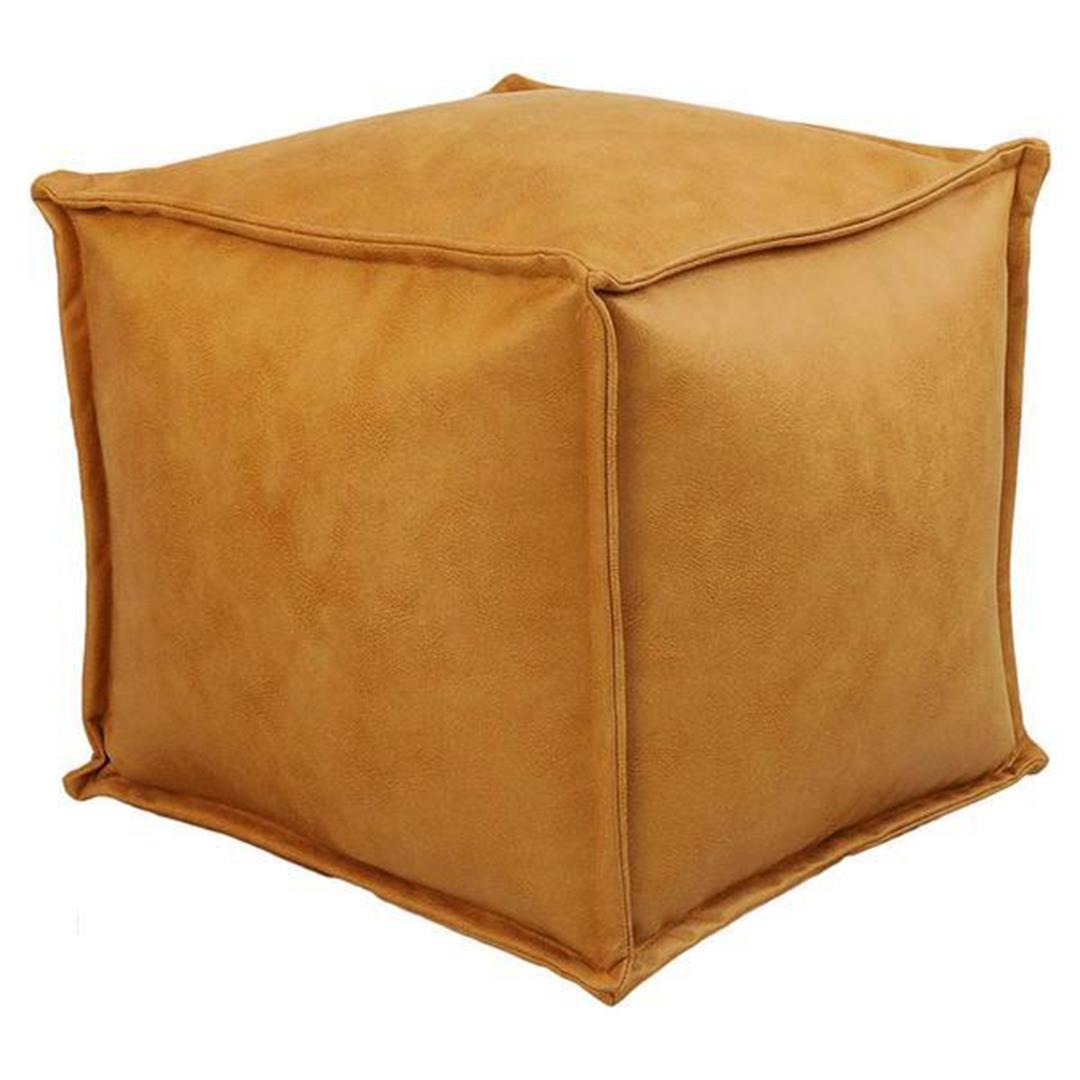 

Пуф Homedius Qube Bo Sport сшитый из нубука горчичного цвета
