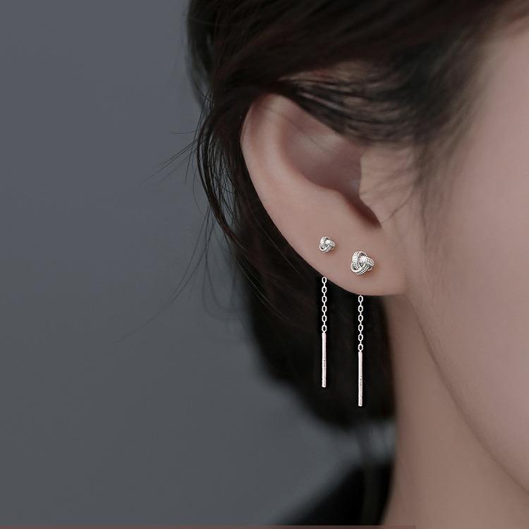 Ruyi-Knoten Ohr-Manschette Leichter Luxus Damenohrringe Schlichtes Design Stilvolle Persönlichkeit Tägliche Schmuckstücke