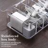 Transparent Plastic Data Cable Storage Box USB Cord Sorter Daily Office Supplies Sundries Small Desk Accessories Storage