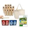 [Wooden Game Originating from Finland] Mini Skittle Game with Scoreboard, Storage Bag, and Japanese Instructions  Perfect for Families, Camping, and