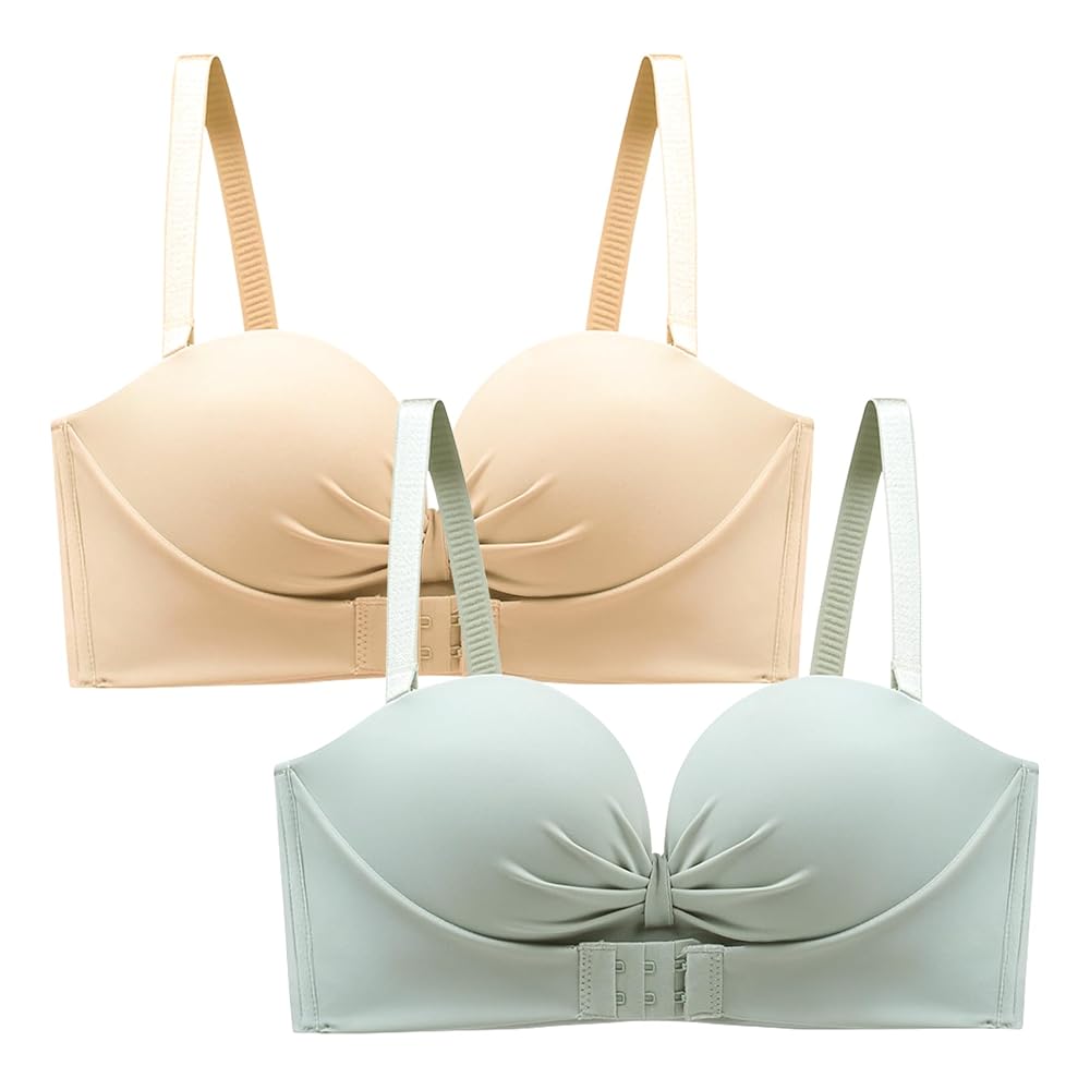 Kaiyas Strapless Bra, Stringless Bra, Triple Anti-Slip, Stays In Place, Tube Top, Enhances Bust and