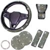 Rhinestone Bling Car Interior Accessories Set Steering Wheel Protective Case  Car Protection