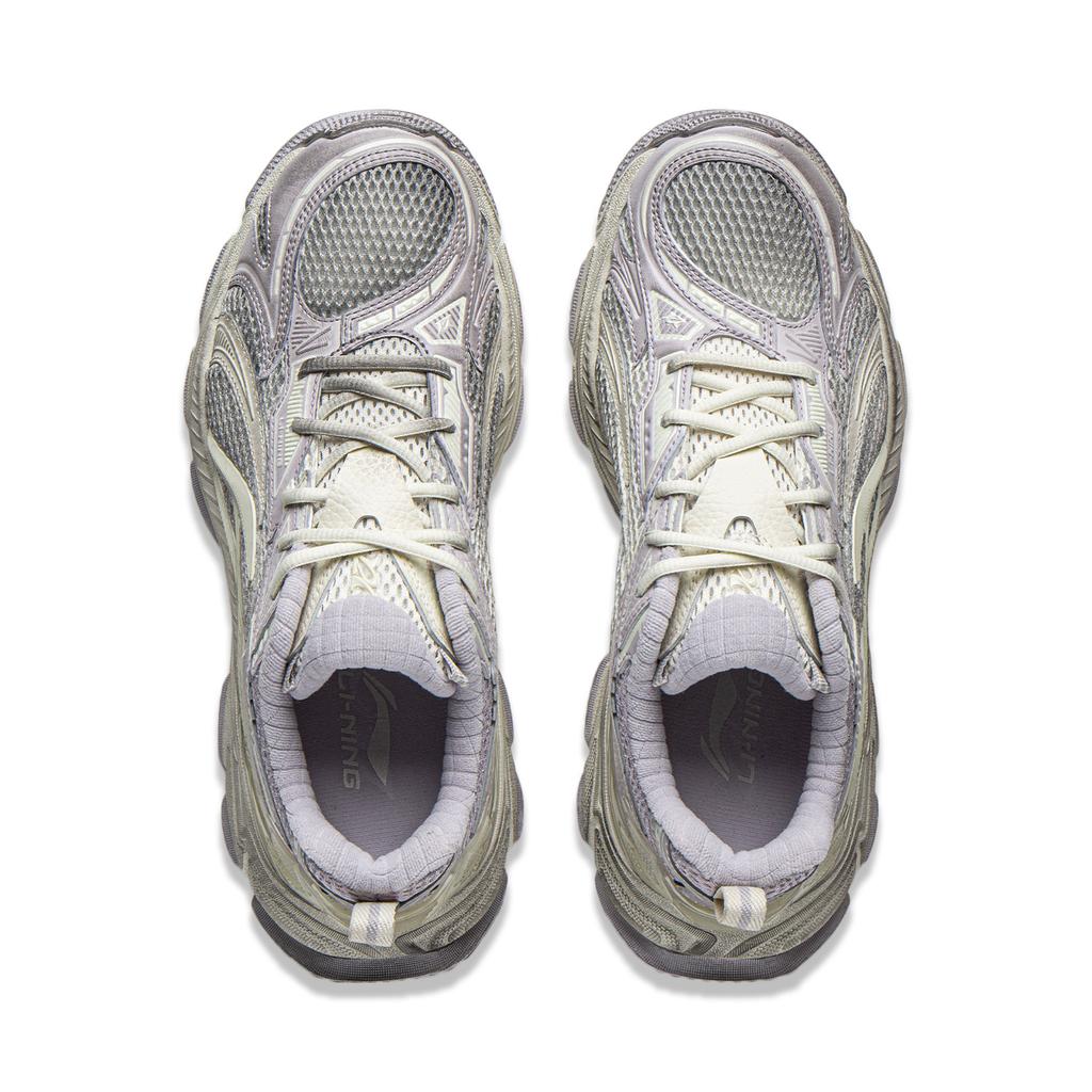 Li Ning Y2K Fashion Versatile Retro Thick Sole Casual Shoes Women sneakers Silver Gray AGLW078-1