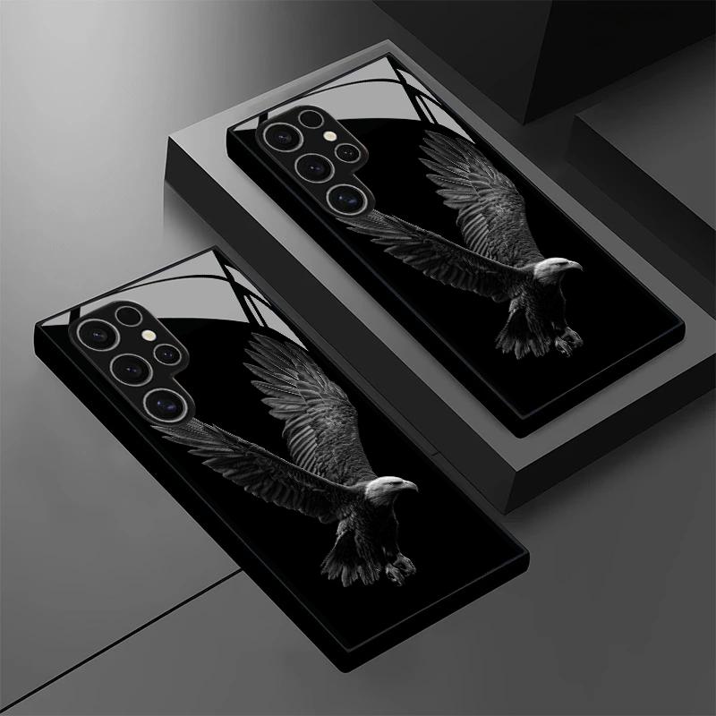 New Luxury Fashionable Eagle Pattern Glass Case Suitable for S21 Ultra 5 S22 S23 S24 S25 S26 Ultra S25 back cover