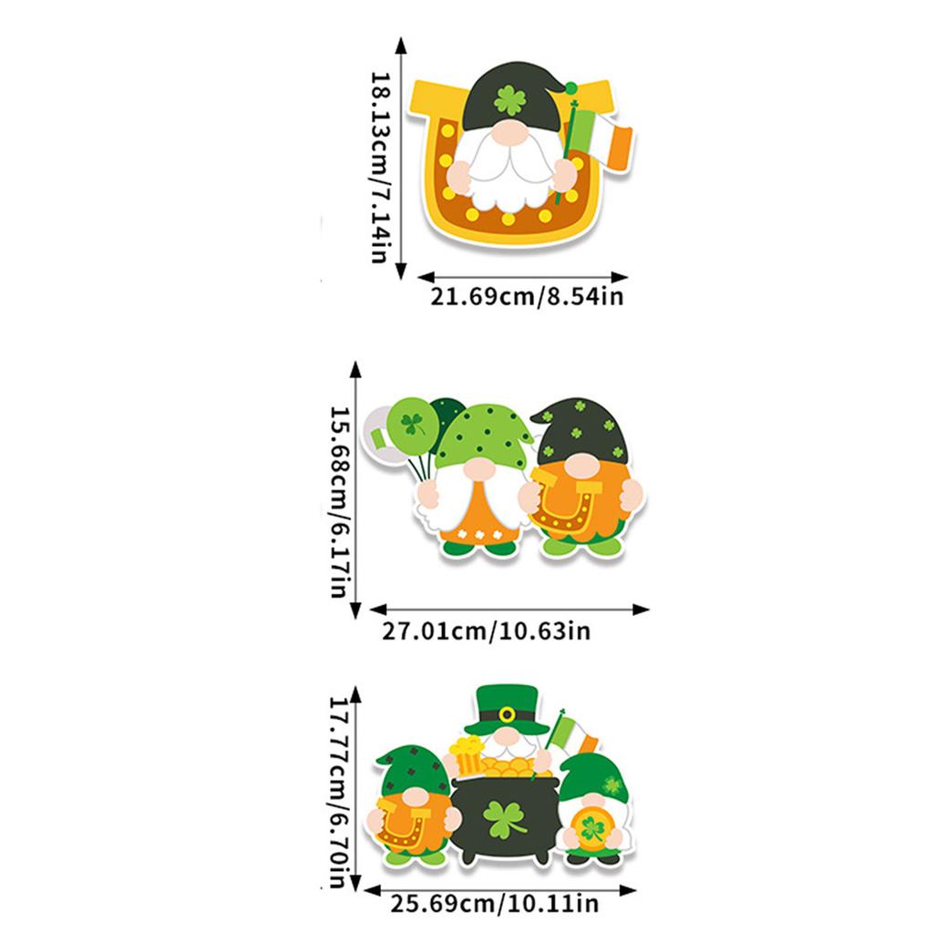 St Patrick Shamrock 3Pcs Paper Door Hanging Decoration for Party Home Decor