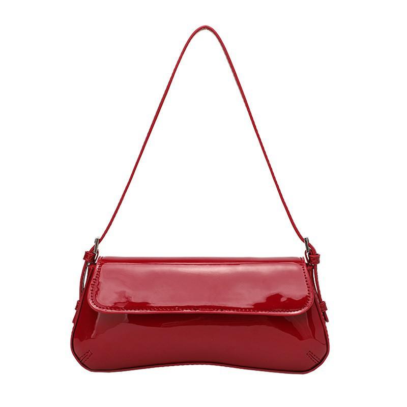 Z Home Red French Bar Underarm Bag 2025 New Fashion Simple Commuting Flip Retro Shoulder