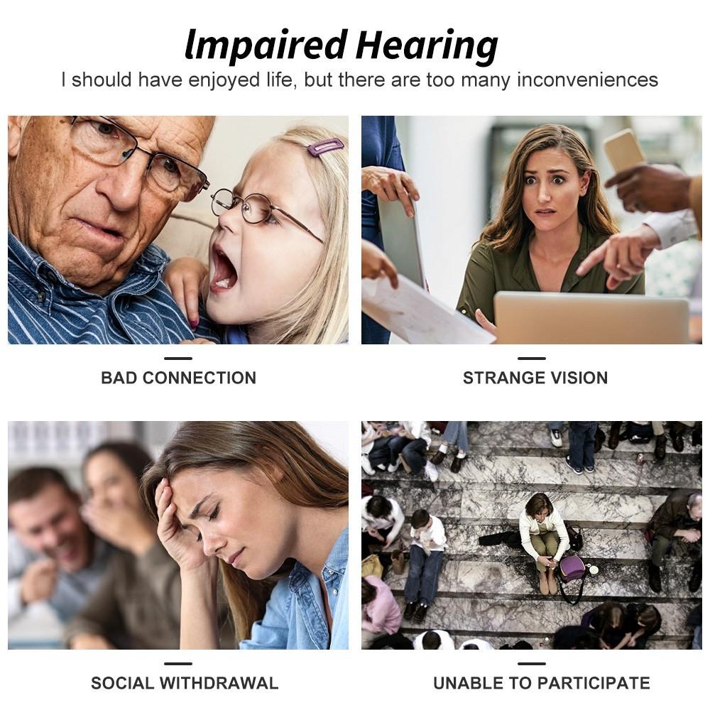 Digital Invisible Hearing Aid Professional Mini Size In-Ear Hearing Amplifier Audiphone Rechargeable Sound Enhancer