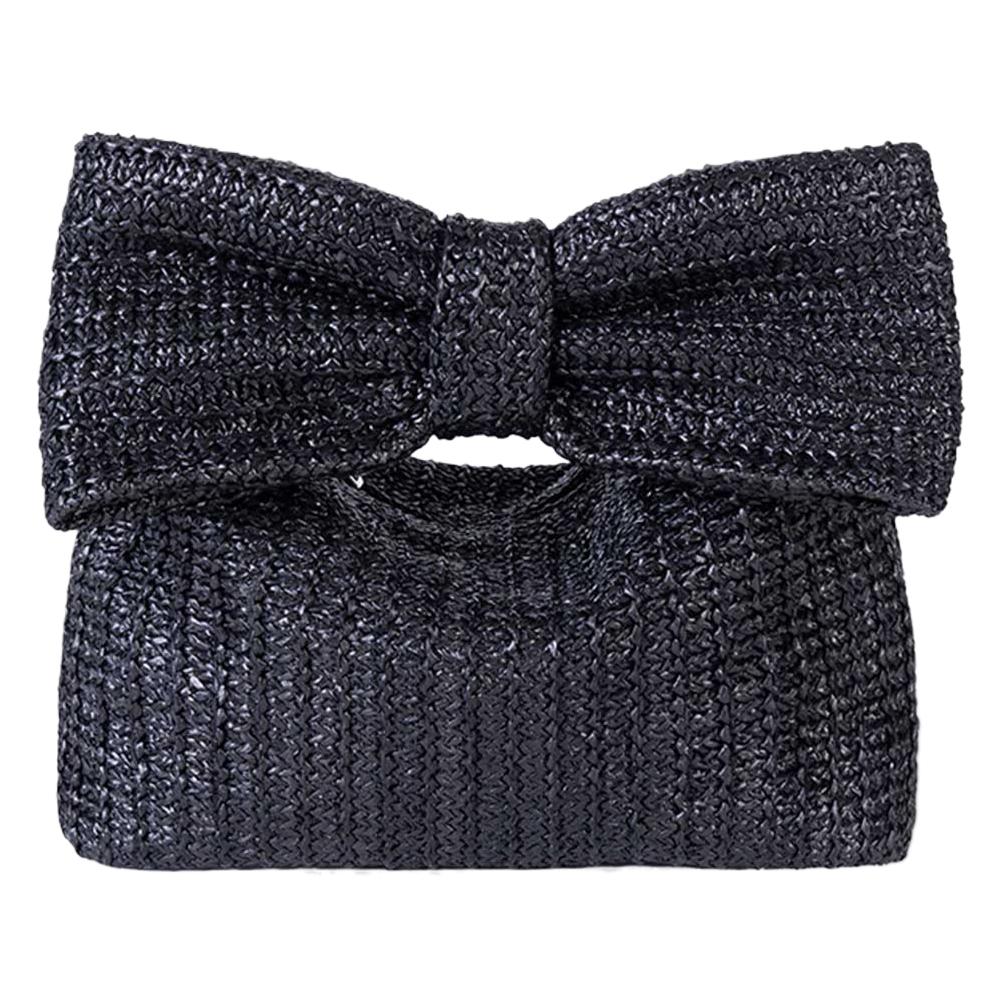 Straw Woven Clutch for Women Bow Purse Vacation Summer Beach Raffia Party Wedding Evening Bag 2026 Luxury Design Handbags Purses