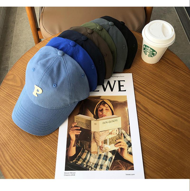 Korean Style Letter Baseball Cap Women Big Head Circumference Cap Simple Soft Top Sun Hat Men