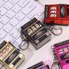 Retro Mini Slot Machine Keychain Game Winning Best Friend Gift Toy Key Holder Coin Games Console Creative Casino Model