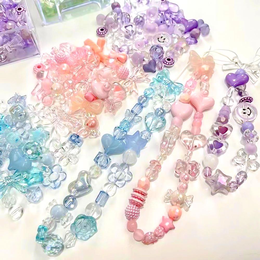 Colorful Acrylic Beads Set for DIY Crafts: Children’s Headwear & Phone Chain Kit