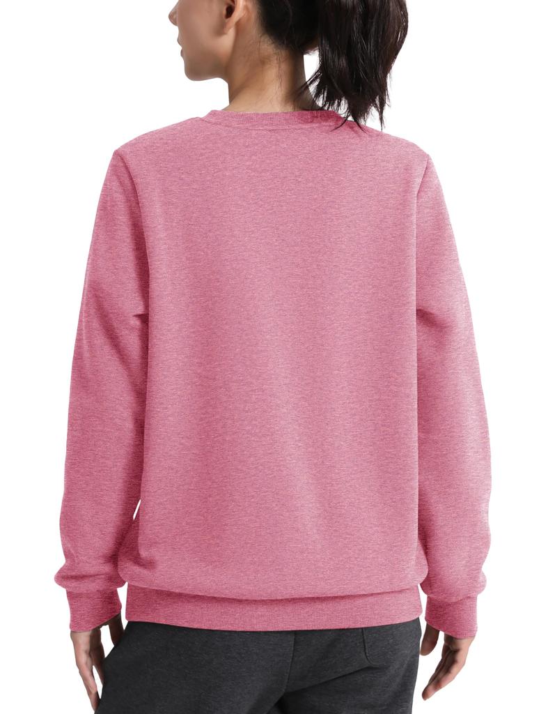 Fleece Lined Loose Fit Thick Autumn Clothes Spring Clothes Cute Long Sleeves Large Size Fleece Travel Loungewear Trekking Tops Sweatshirt Winter Pink