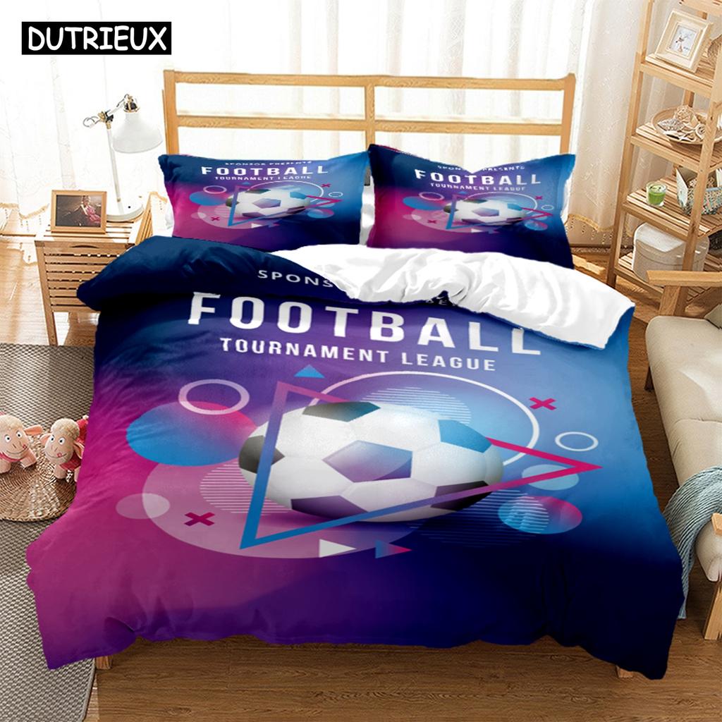 Soccer Cover Digital Print Polyester Bedding Sets Child Kids Covers Boys Bed Linen Set For Teens King Size Bedding Set