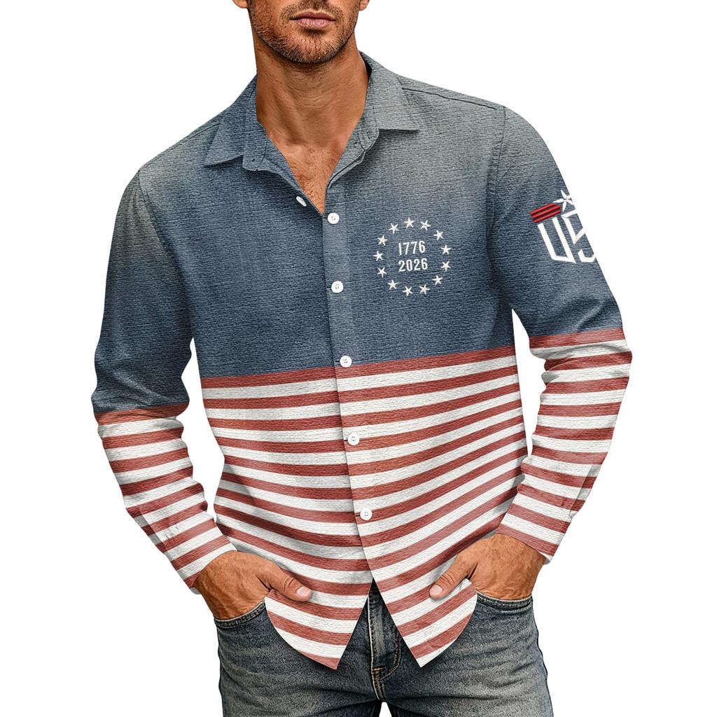 Herren 250. Jubiläum Kurzarmhemd - 1776 - 2026 Amerikanische Flagge T-Shirt